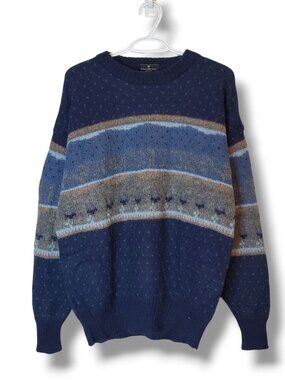 Vintage Ermenegildo Zegna Alpaca Knit Sweater Blue Size M